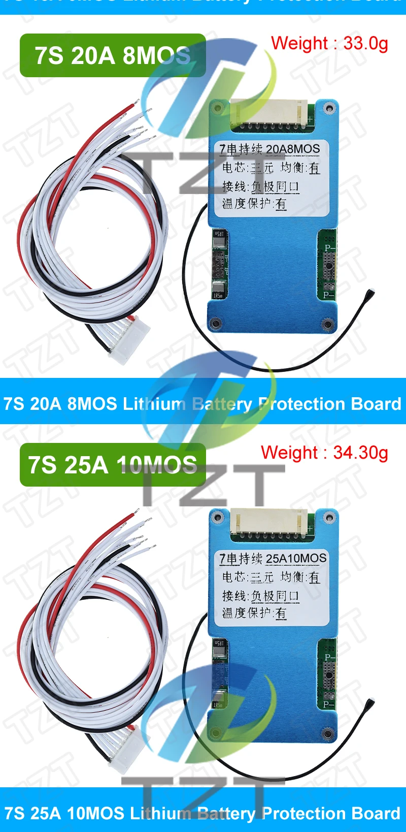 BMS 7S 24V 15A 20A 25A Li-Ion Lmo Ternäre Lithium 18650 Batterie Ladegerät Schutz Bord Balance und NTC Temperatur Schützen – Detail 10