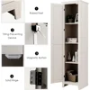 Tall Storage Cabinet Free Standing Floor Storage Tower with Four Shelves and Single Door, for Living Room, Bathroom 5