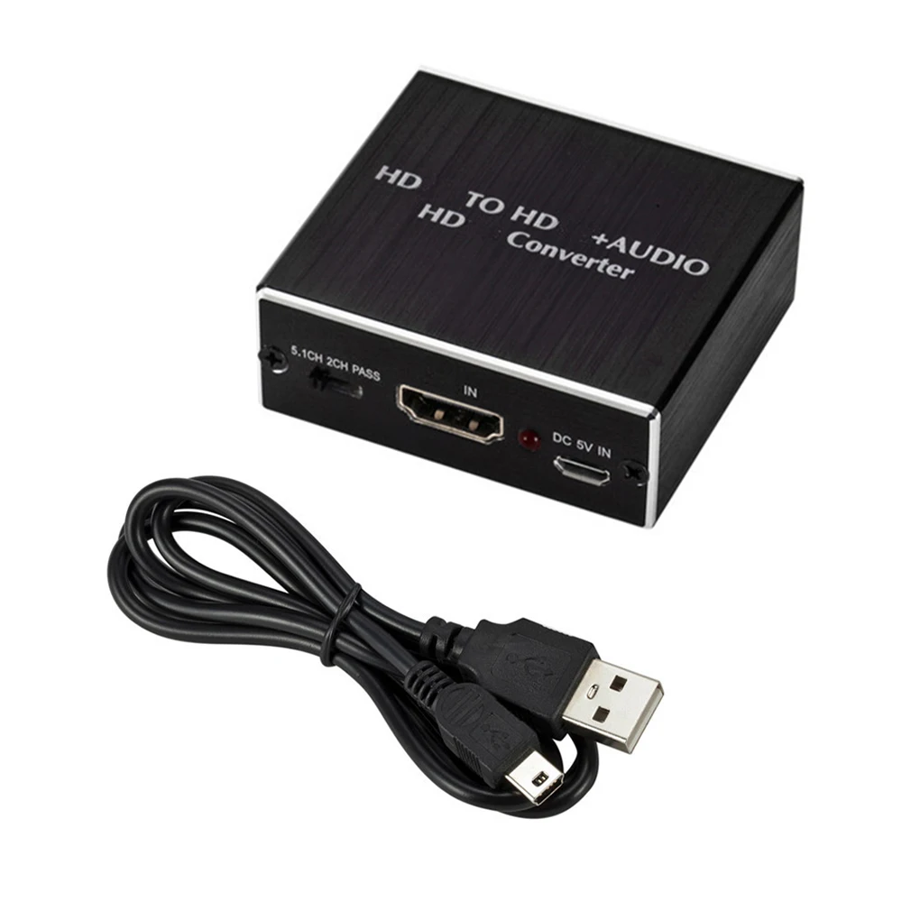 

Audio Extractor HDMI-compatible SPDIF 3 5mm Output Splitter Portable Household Improvement Converter with USB Cable