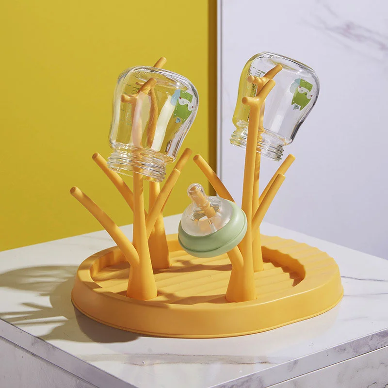 Baby Bottle Holder Detachable Baby Bottle Drying Rack Cute Tree Shape Cleaning Dryer Drainer Storage Rack Accessories