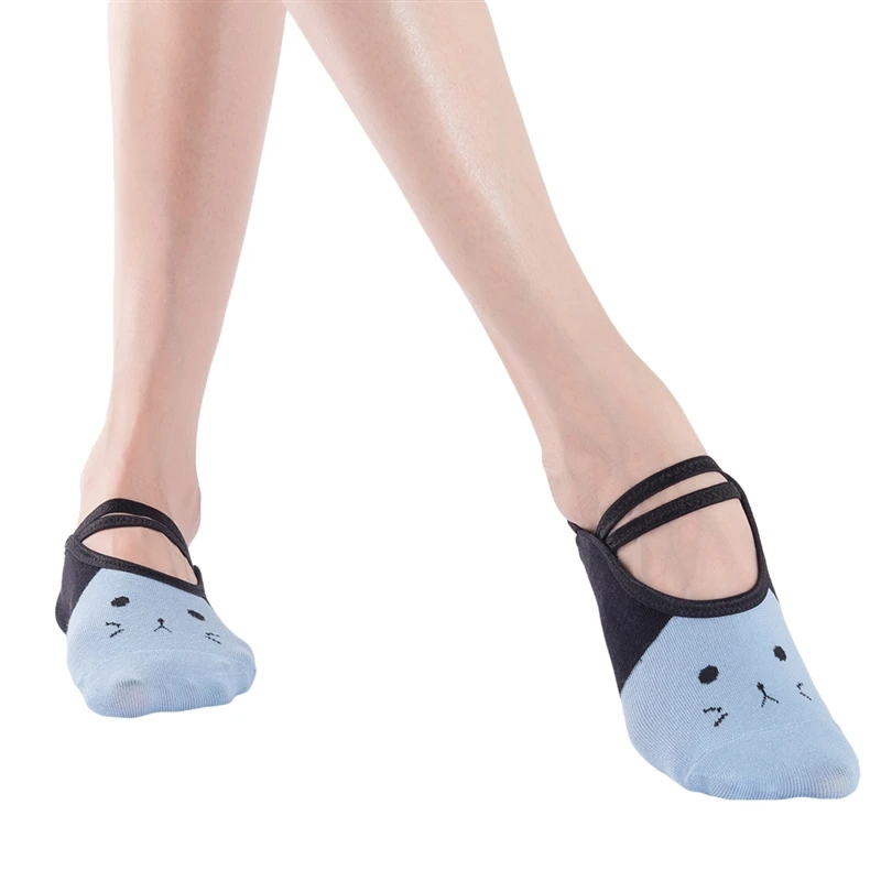 1Pair High Quality Ladies Pilates Socks Non-Slip Breathable Backless Yoga Ankle Bare Instep Ladies Ballet Sport Sock Fitness Gym