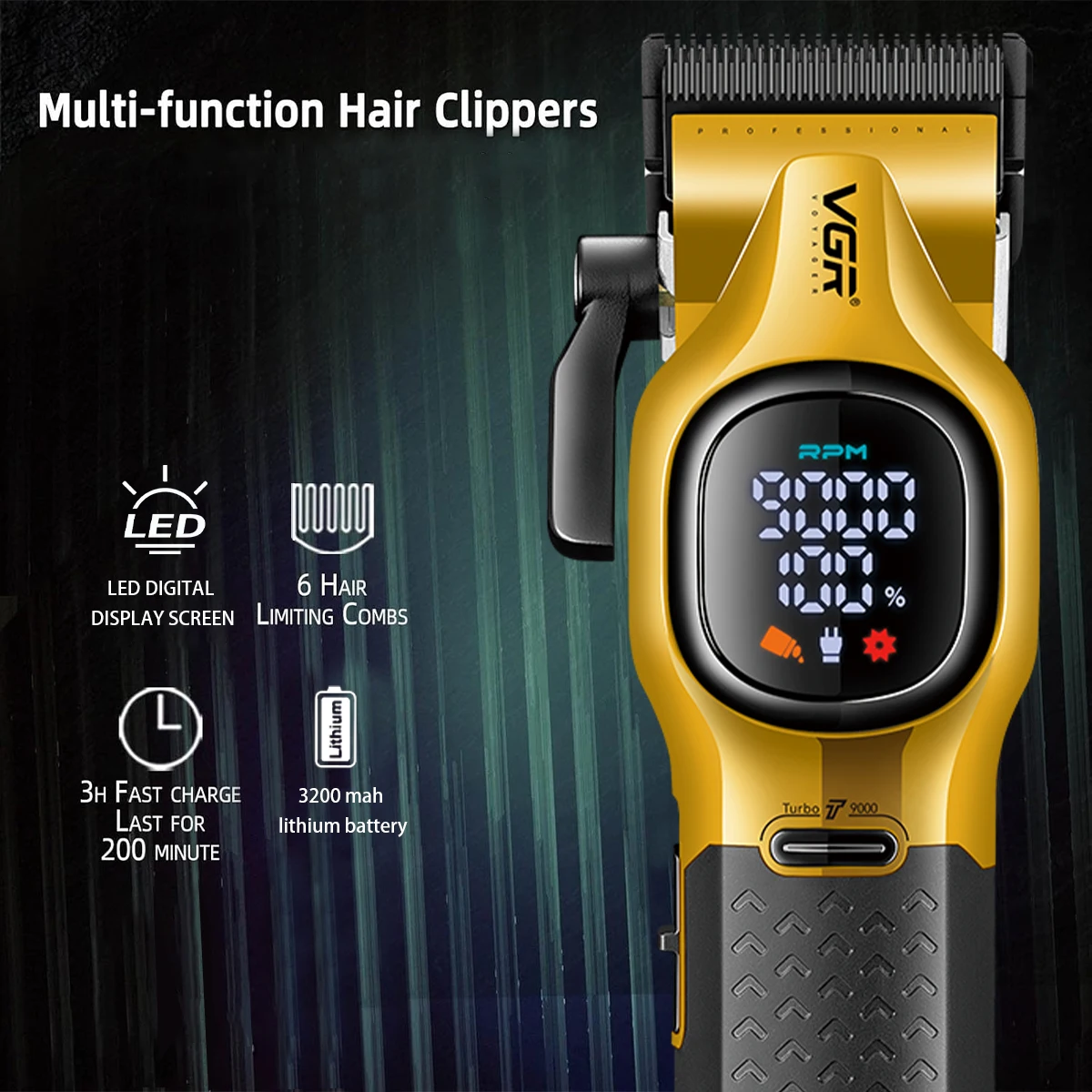 ماكينة قص الشعر VGR عالية الجودة 886 ماكينة تشذيب...