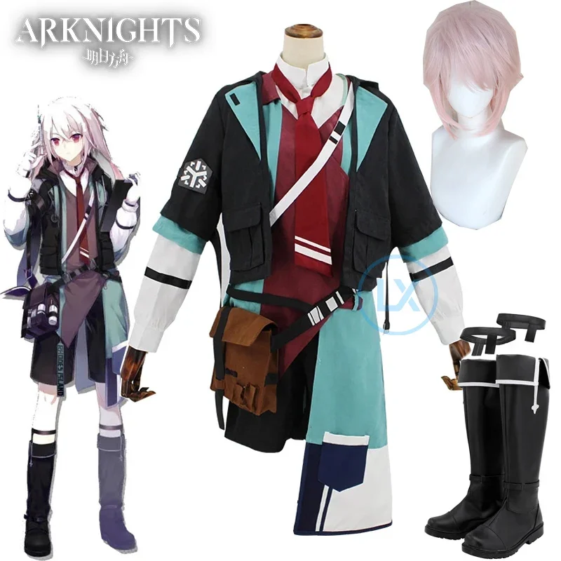 Gioco Arknights Ansel Costume Cosplay Rhode Island Trattamento Medico Medico Uniforme Parrucca Scarpe Per Donna Uomo Halloween Cos