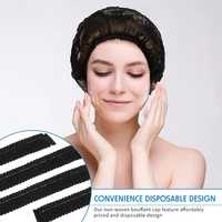 21" Disposable Bouffant Caps 100PCS Stretch Net Hair Head Covers for Cooking Food Service Kitchen Home Salon Spa Catering Black 2