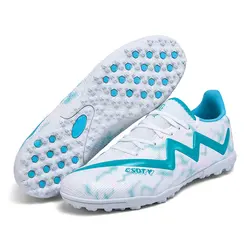 Original Brand Blue Men's Professional Non - Slip Soccer Cleats - 45 (White TF 2466)