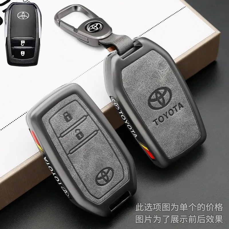 Car Key Case Cover Bag Shell For Toyota C-HR Prius RAV 4 Camry Corolla Land Cruiser 200 Prado Crown TLK 200 Yaris Cross Hilux