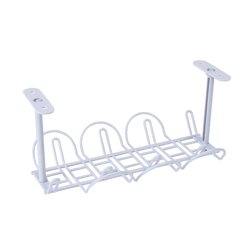 Plastic Storage Rack Cable Organizer Desk Set Rack Shelf Table Bottom Socket Holder Hanging Rack Office Stationery Holder