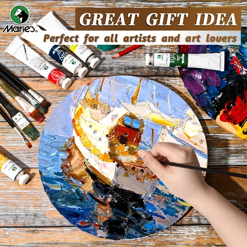 1/3/5pcs 프레임이있는 라운드 뻗어 캔버스 보드, 그림, 아크릴 붓기, 오일 드로잉, 예술가, 학생을위한 구 아슈 용 40cm/16in