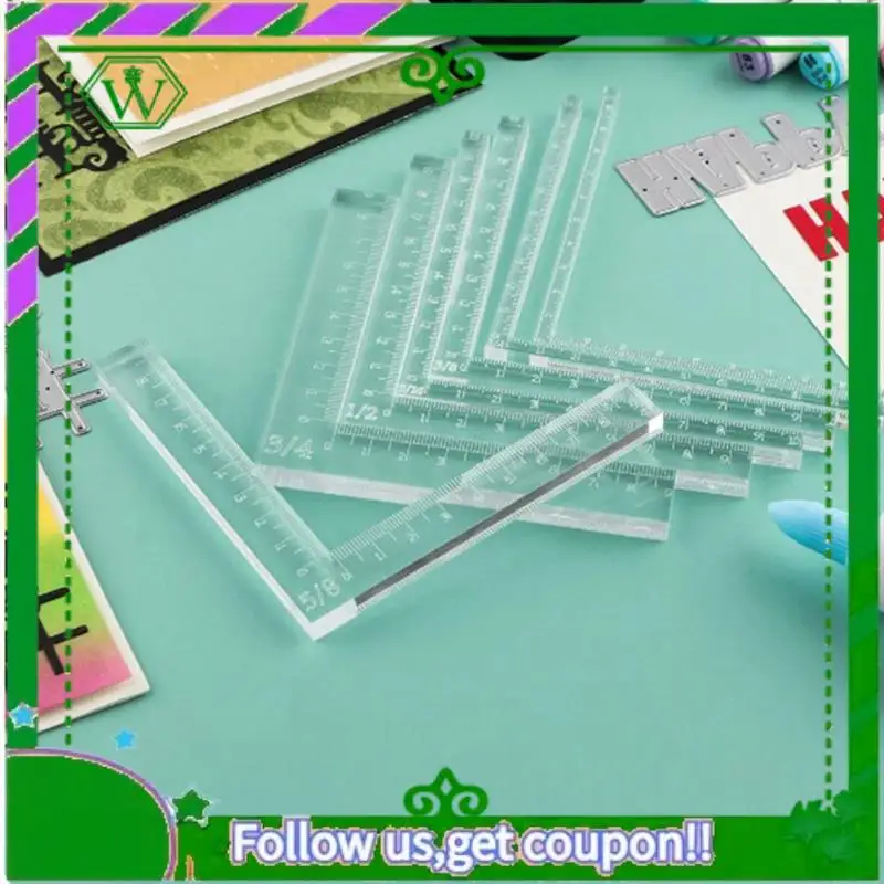 ABIK-7Pcs/Set 종이 카드 코너 도우미 포지셔닝 도구 세트 키트 Scrapbooking 아크릴 눈금자 라이닝 카드 레이어 세트 만들기