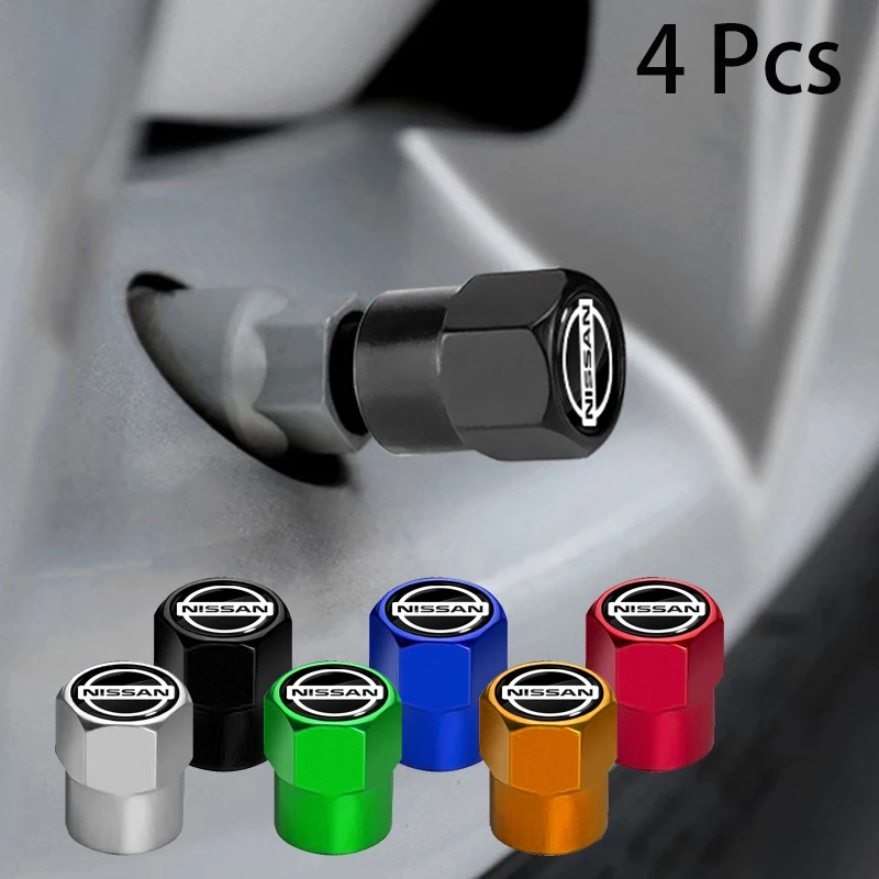 4pcs New Metal Wheel Tire Valve Caps Wheel Caps for Nissan Qashqai X J10 J11 Trail Tiida Teana Skyline Juke X-trail t32 Almera