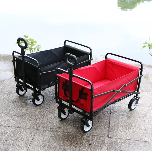 Kültéri Kocsi Többfunkciós Piknik Kemping Hordozható Hajtogató Húzó Rúd Pótkocsi Bevásárló Horgász Stand - Image 3