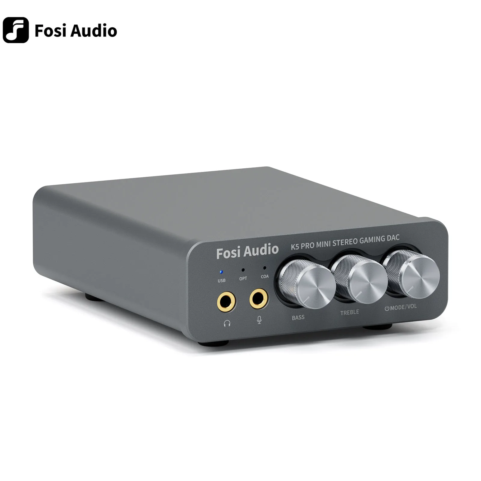 Fosi Audio K5 Pro Usb Gaming Dac Con Microfono Amplificatore Per Cuffie Mini Audio Dac Per Altoparlanti Attivi Alimentati Da Desktop Ps5