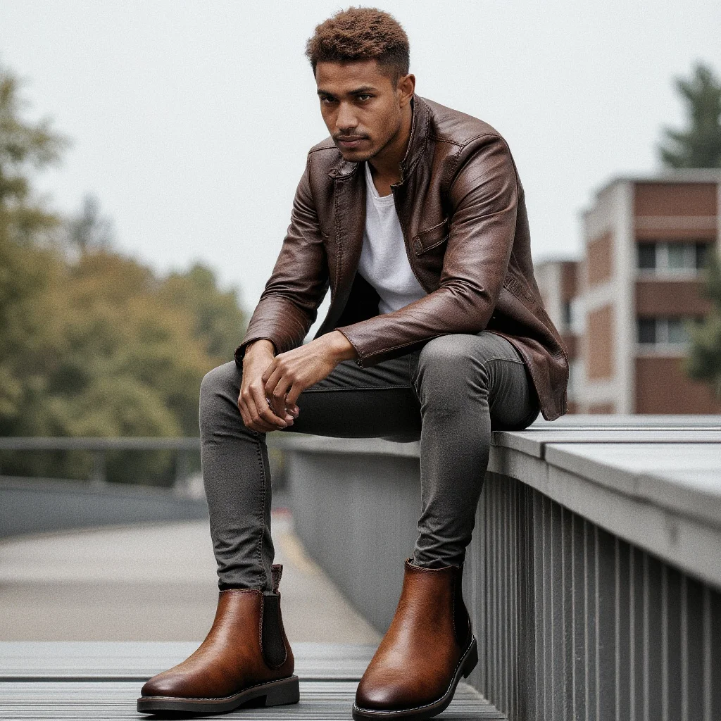 Men’s retro leather ankle boots in classic 2026 fashion style 04