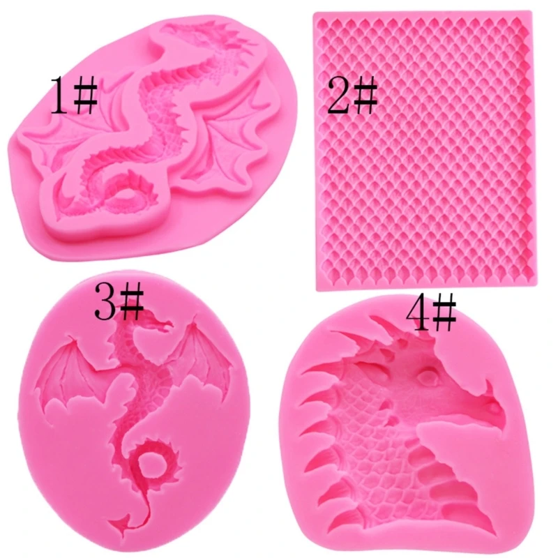 

3D Dinosaur Fish Scales Silicone Flexible Grade Mould Clay Resin Ceramics Candy Fondant Candy Chocolate Soap DropShipping