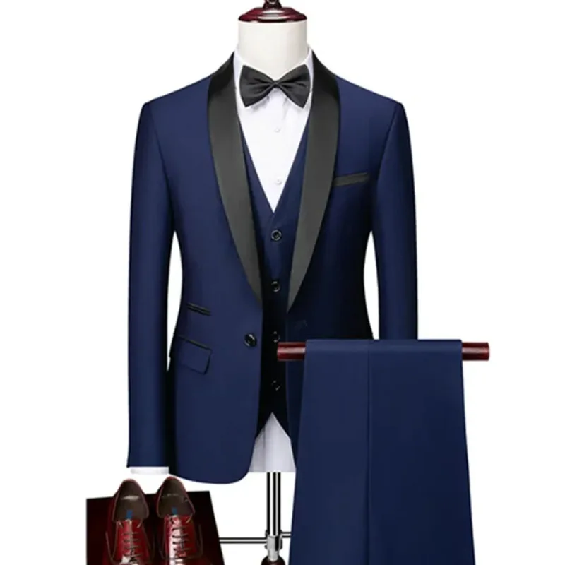 suits for men 3 Pieces Set Formal Slim Fit tuxedo suit Prom Suit Male Groom Wedding Blazers High Quality Dress Men's clothing