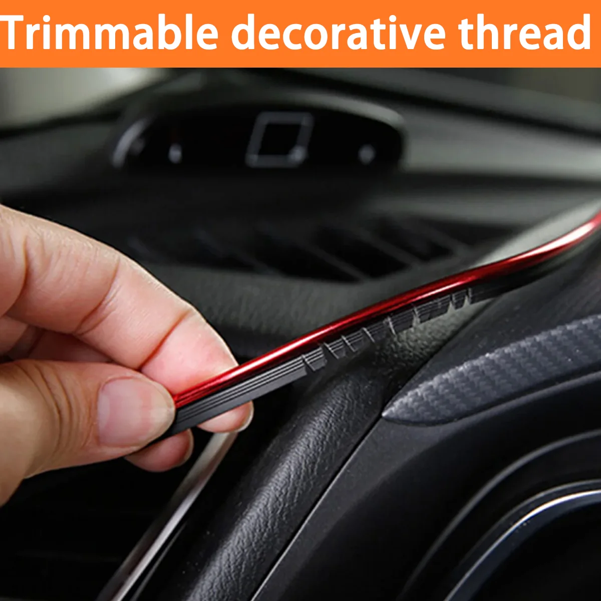 Car Air Conditioning Vent Decorative Strip 10pcs 20cm Indoor Bendable Air Outlet Red