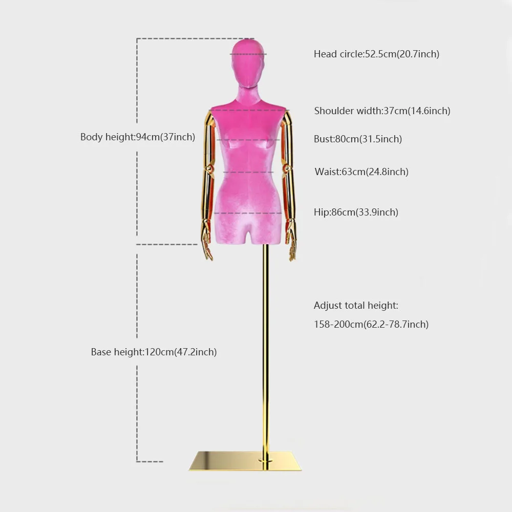 manufacturer velvet half body clothing mannequin