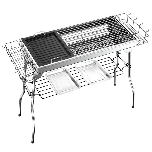 Bbq Grill Outdoors A Hordozható Faszén Grillezőhöz, Kempingtőkemencék Kemping Kerti Grillhez. - Image 5