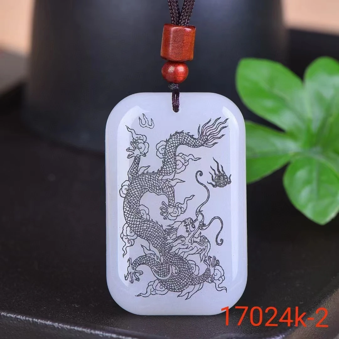 Naturale Hetian Golden Silk Jade Dragon placca ciondolo Charms moda incisore gioielleria raffinata uomo donna amuleto mascotte regalo di festa