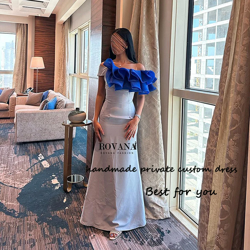 

Arabian Dubia Mermaid Evening Dresses Off Shoulder Pleats Satin Formal Prom Dress Floor Length Party Occasion Gowns