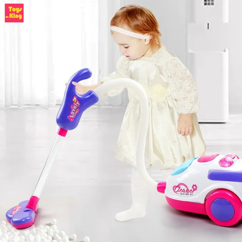 Mini vacuum cleaner Cleaning toys Vacuum cleaner toy Children's Electric Mini Vacuum Cleaner Playing House Toys Sound And Light Cleaning Working Function Kids Educational Toys Girl