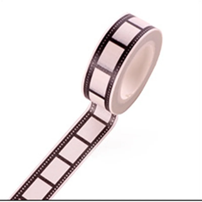 10M*15mm Tape Camera Roll Print Scrapbook DIY Sticker Decoration Japanese Tape Paper Black White Edges Two Styles 10m