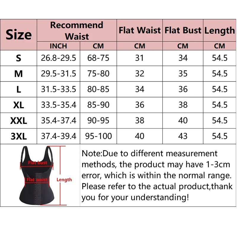 Women Waist Trainer Vest Slimming Corset  Weight Loss Body Shaper Sauna Suit Compression Shirt Belly Girdle Tops Shapewear Strap