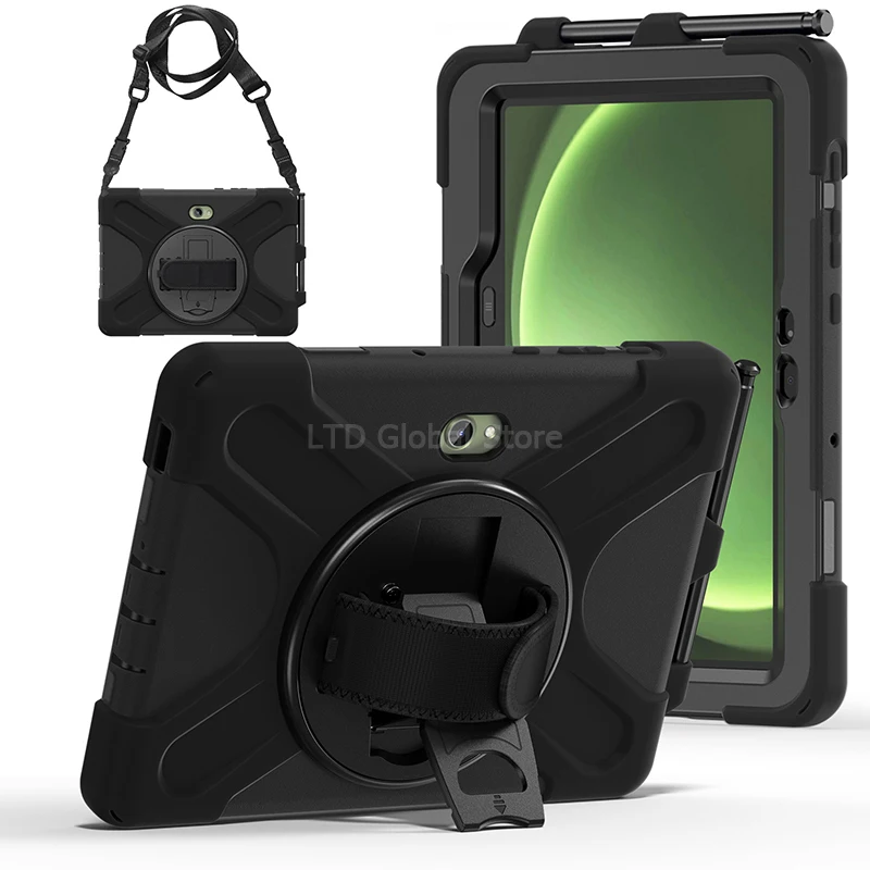 Durable 360° Rotatable Tablet Case with Kickstand & Hand Strap