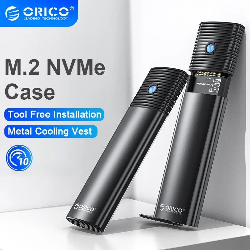 Orico-case Externo do Ssd do hd m2 do Nmve Nvme 10gbps Pcie Caixa do Ssd M.2 Nvme Ngff Sata Ssd M.2 Dissipador de Calor