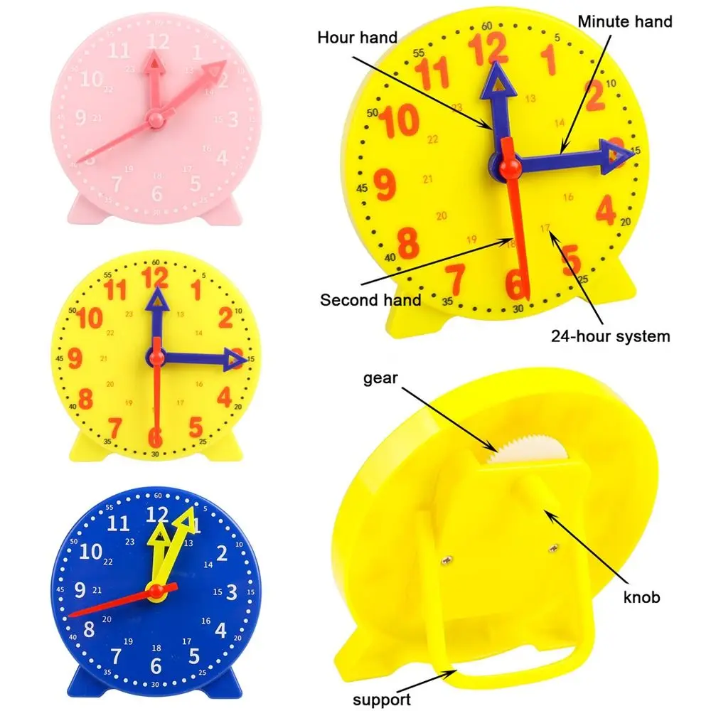 

Early Education Clock Educational Toys 10cm Children Hour Minute Second Cognition Colorful Clocks Toys