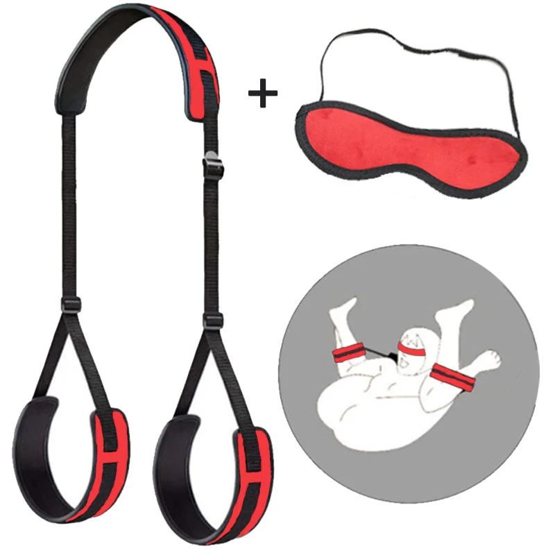 Adult Sex Furniture Erotic Bondage Bed Games BDSM Bondage Set Women Eye Mask Handcuffs Ankle Cuffs Restraints Sex Toy For Couple Sex Toys Sex Chair Bed