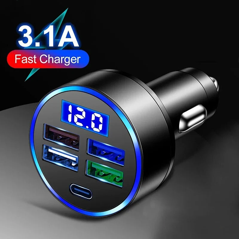 Caricabatterie da auto USB 250W PD QC3.0 USB C, caricatore rapido per cellulari di tipo C, adattatore per iPhone, Huawei, Xiaomi, OnePlus