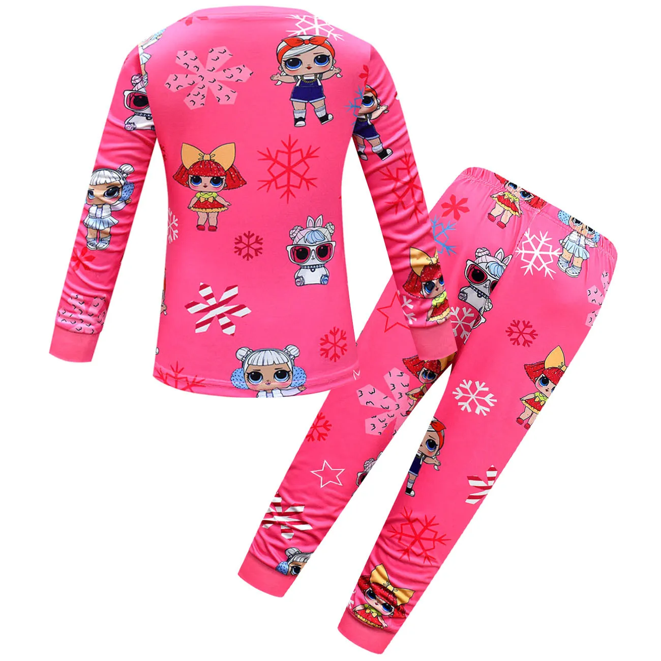L-LOL Clothing 3 6 8 10y Kids Homewear Suit Long-sleeved Two-piece Pajamas Birthday Gift For Girls Kids autumn clothes pajamas