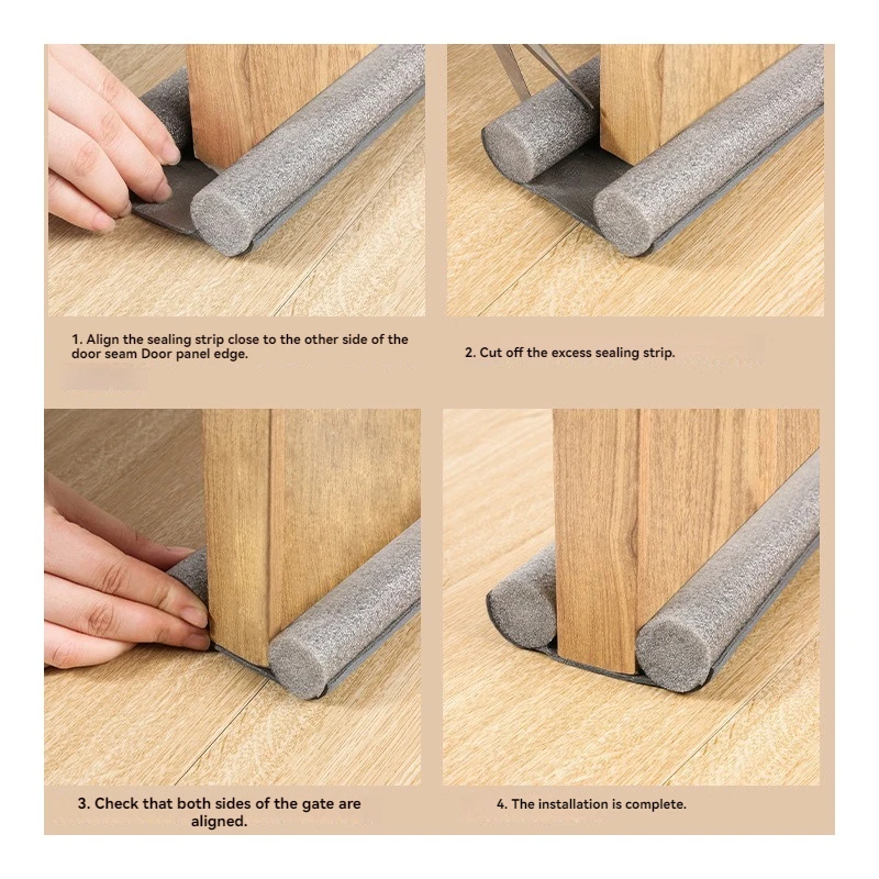 Door Bottom Sealing Strip Seam Door Bottom Sealing Strip Sound Insulation Wind Strip Foam Tape Bedroom Door Gap Waterproof Sponge