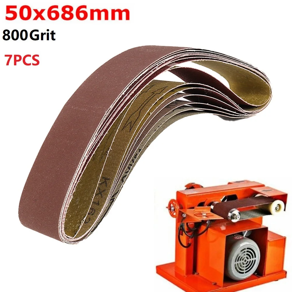 

7 Pcs/set Sanding Belts 120-1000 Sander Grit Belt Sand Attachment Grinder Polisher Power Tool Wood Soft Metal Polishing