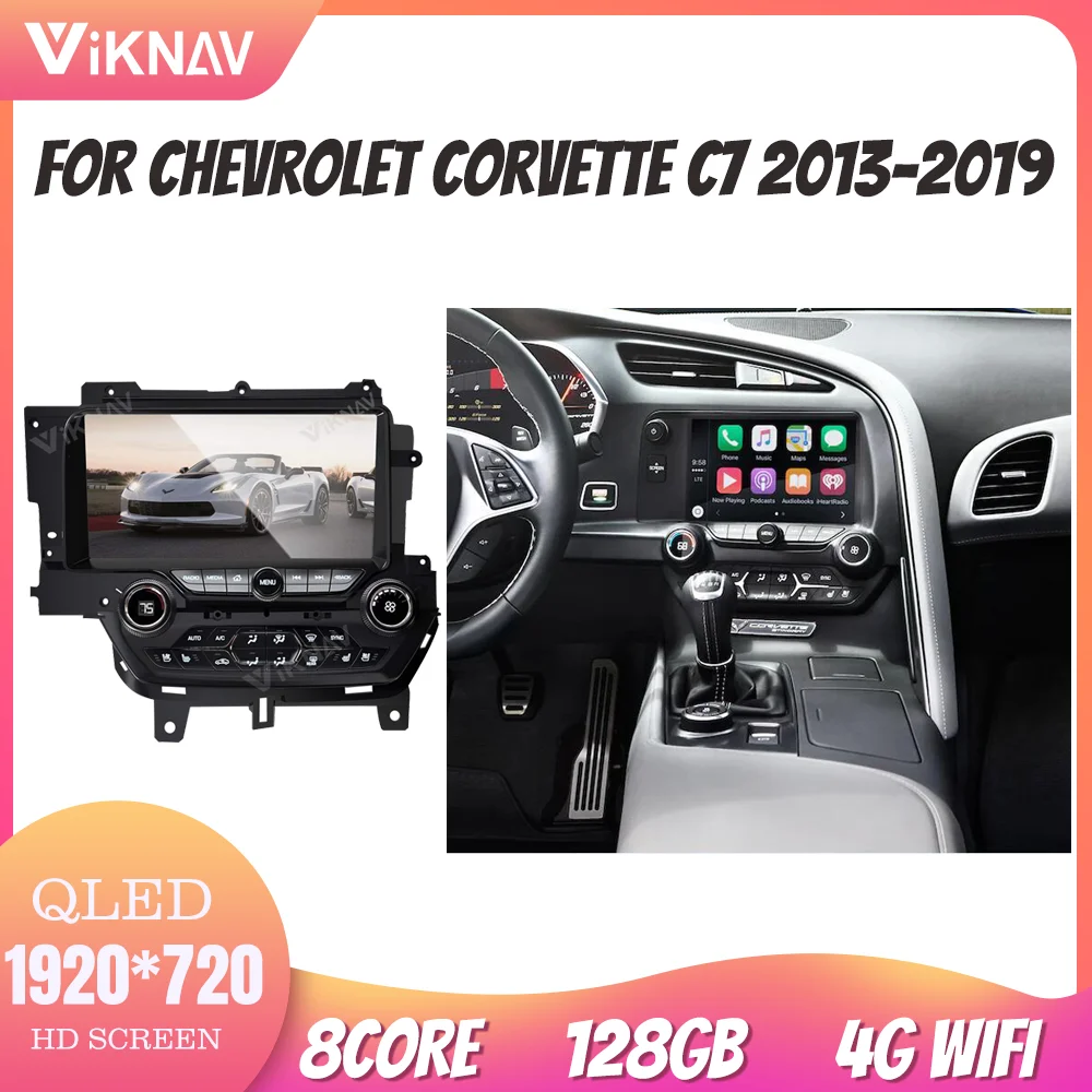 

128GB Car Radio For Chevrolet Corvette C7 2013-2019 Rear View Navigation GPS DVD Multimedia Steering Wheel Control Radio TV