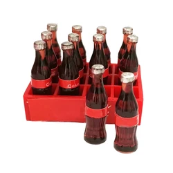 Miniature Cola Bottles and Drinks Tray Set - Dollhouse Kitchen Decoration Accessory (13 Pieces) (Style High)