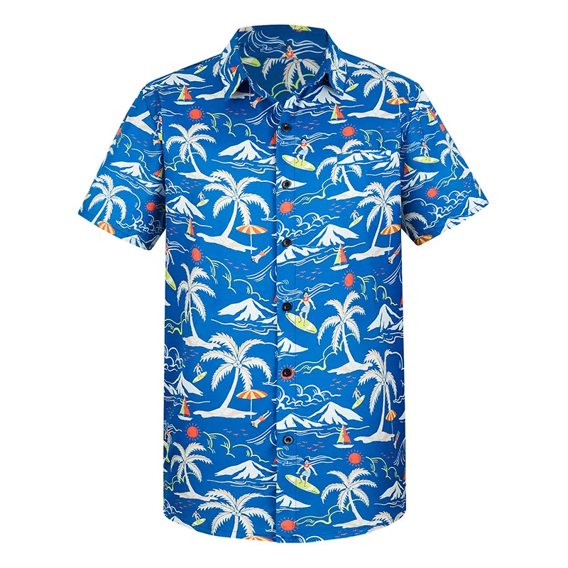 thumbnail image 1 of Camisas de hoja de arce para hombre, ropa con estampado 3D, camisa de playa hawaiana, camisetas de manga corta Y2k, ropa vintage informal, blusa con solapa, 1 of 5