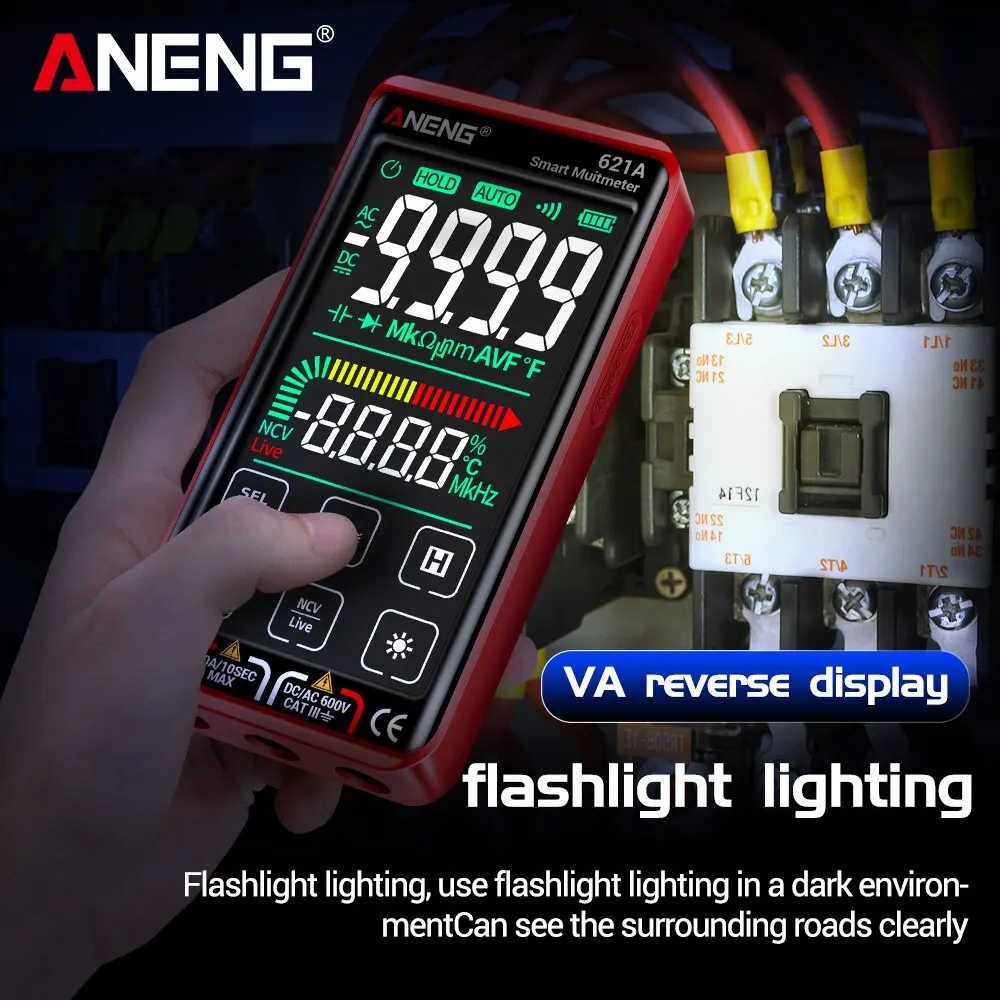 ANENG 621A Smart Digital Multimeter Touch Screen Multimetro Tester Transistor 9999 Counts True RMS Auto Range DC/AC 10A Meter 2