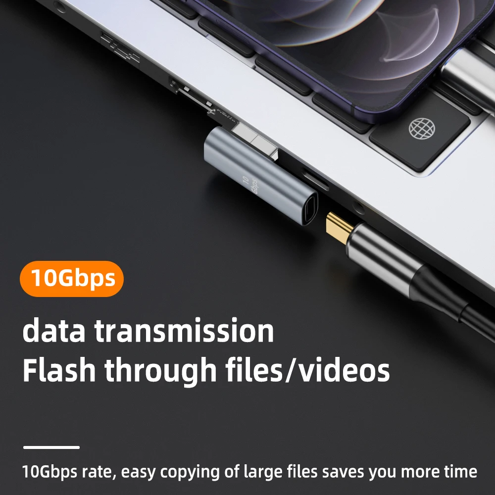 รูปสินค้า อะแดปเตอร์ USB-A ถึง Type-C 90 องศา 10Gbps