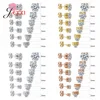 6 Pairs 3/4/5/6/7/8MM Mix Size 925 Silver Needle Rhinestone Claw Setting Simple Classic Stud Earrings for Man Woman Girl Boy 2