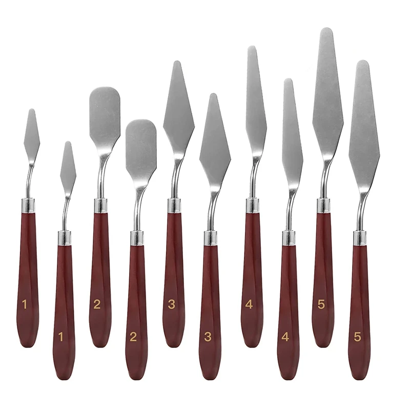 

10PCS Palette Knife Gouache Paint Scraper Stainless Steel Painting Knife Set,Oil Painting Accessories