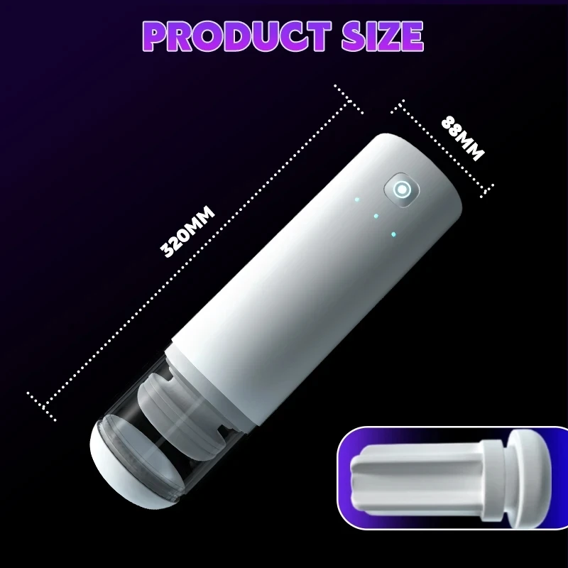 Double HESEKS Men Automatic Telescopic Sucking Masturbating Toys Male Heating Voice Support  Adult T_voghion.com