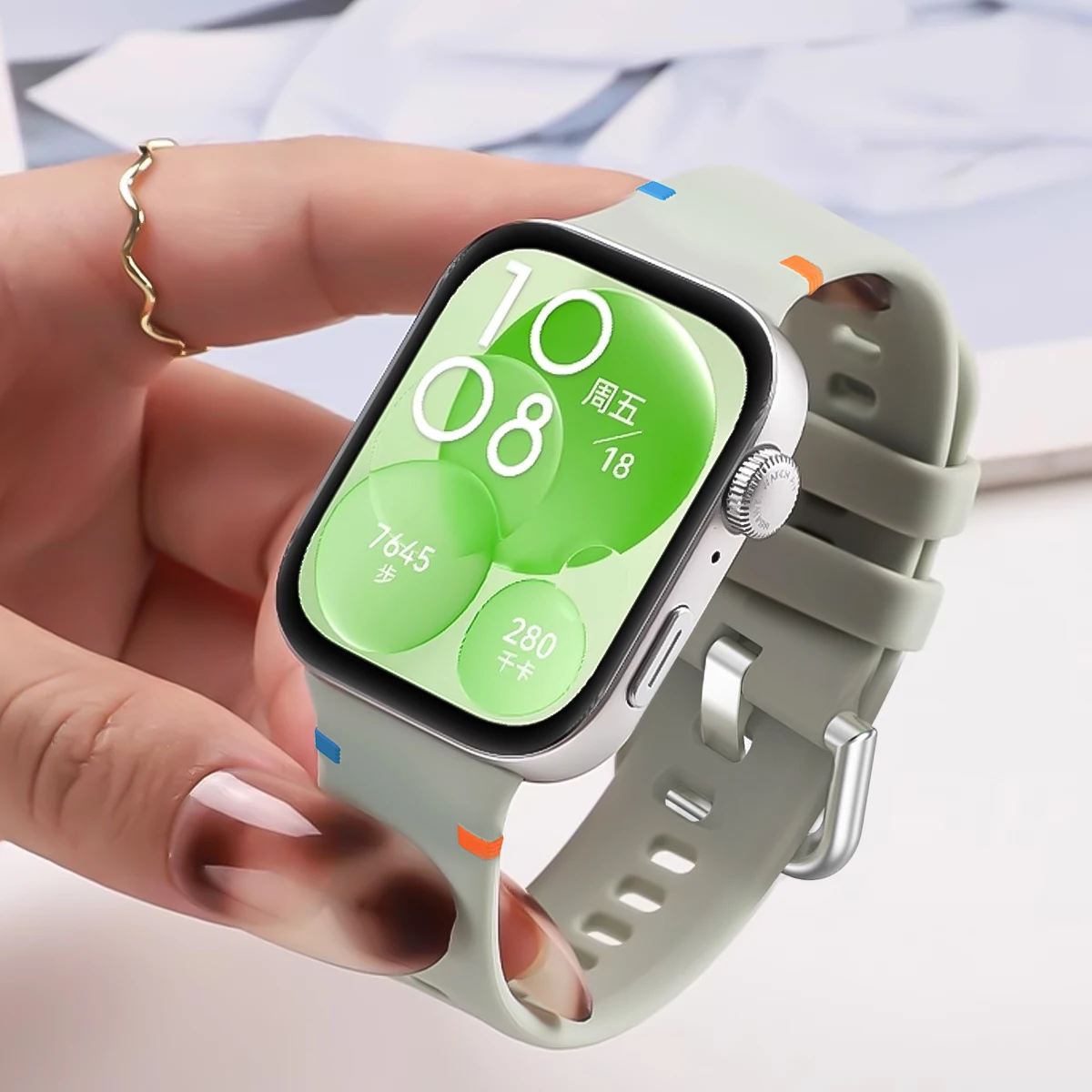 Protective Soft Case with Silicone Sports Strap for Smartwatch Fitness Bands