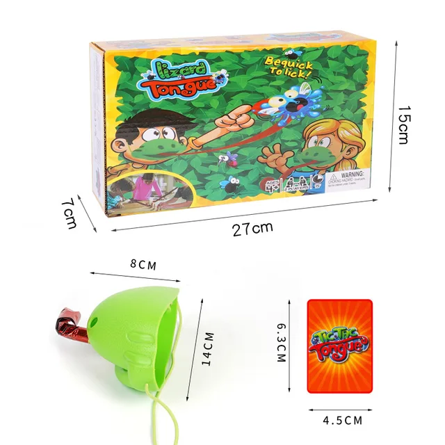 1 Set Chameleon Lizard Mask Wagging Tongue Lick Cards Board Game for Children Family Party Toys Novelty Funny Desktop Game Toys 6