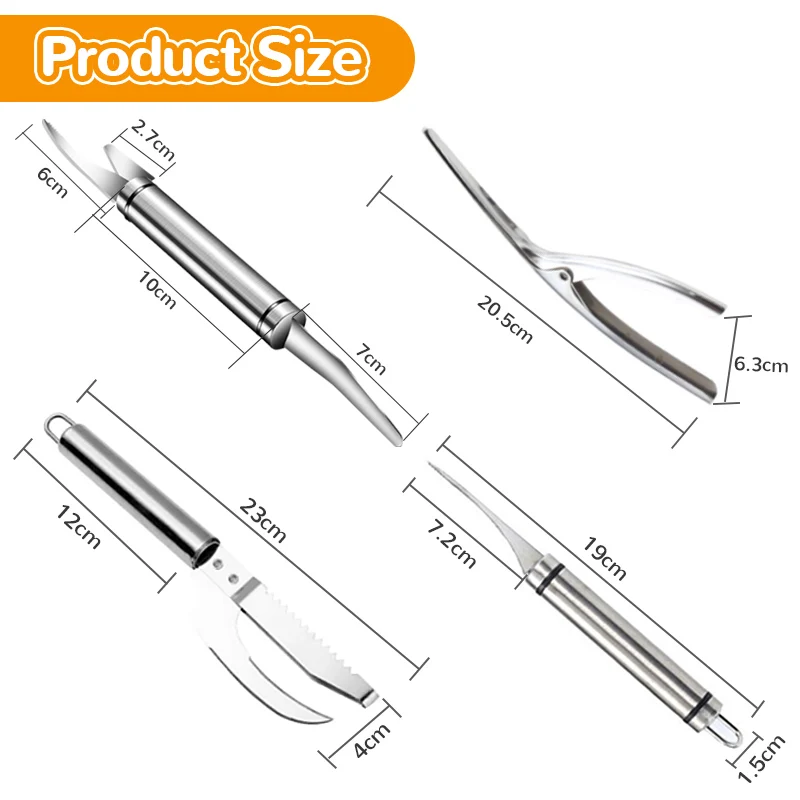 Shrimp Peeler 6 in 1 304 Stainless Steel Multifunction Tool
