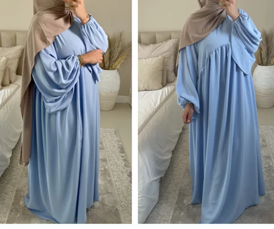 S9925ce9aa9874eb08cbf587e691aab62y Casual Solid Eid Muslim Dress Women Hijab Abaya Kimono Khimar Dresses Kaftan Kebaya Ramadan Abaya Dubai Long Robe Islam Clothing Mallzona