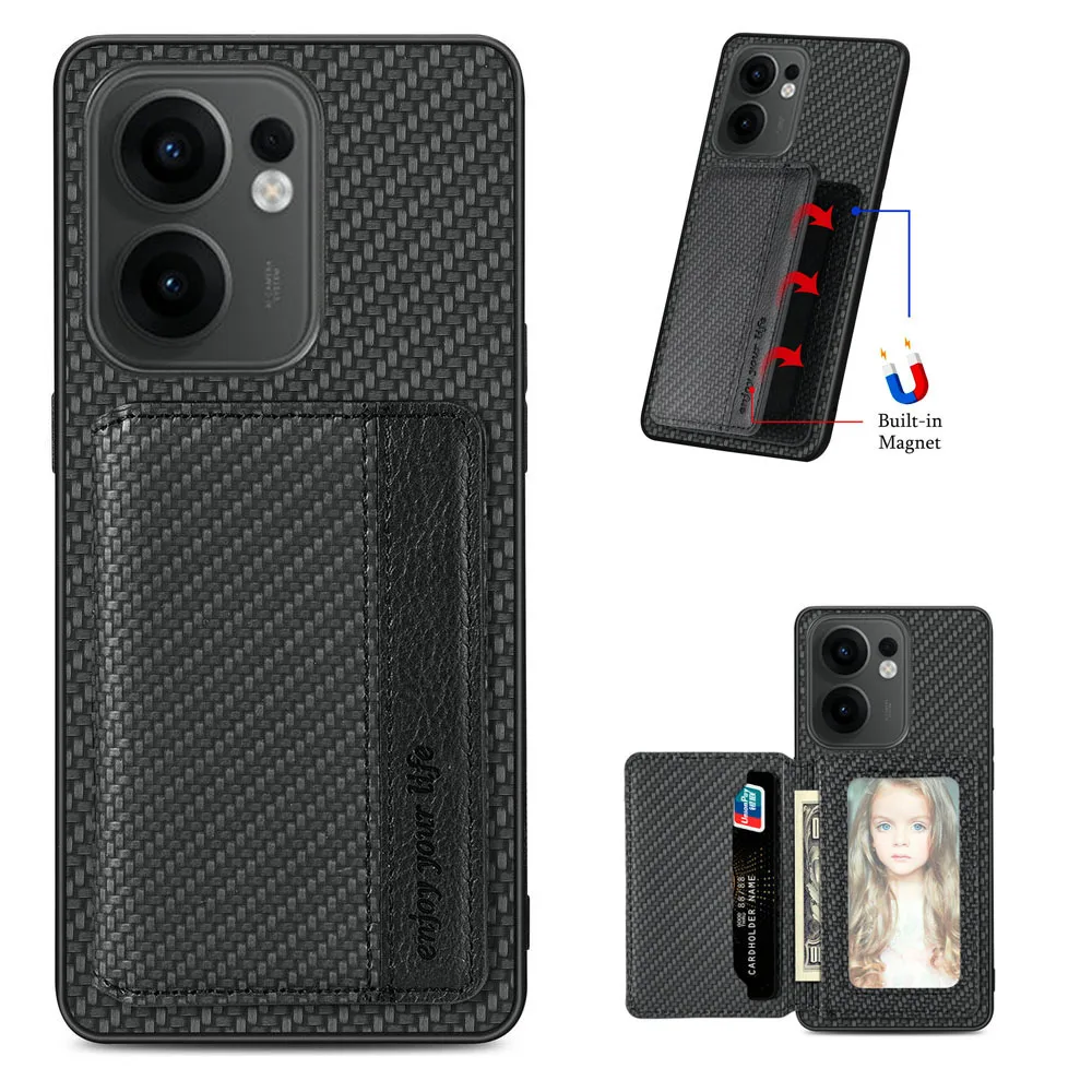 Luxury Anti-Theft Leather Wallet Case with Magnetic Back Panel