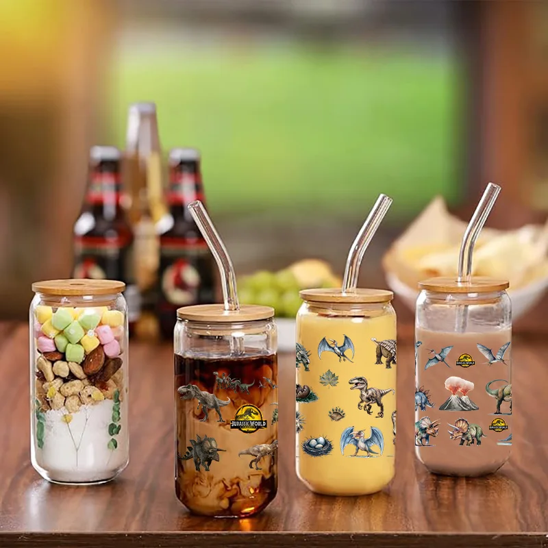Dinosaur World Series 3d Stickers Cup Wraps 3d Wall Stickers Uv Dtf Wrap Transfer easy peel waterproof DIY Decals Retro Beauty 3D transfers uvdtf crystal sticker 16oz uv dtf cup wraps