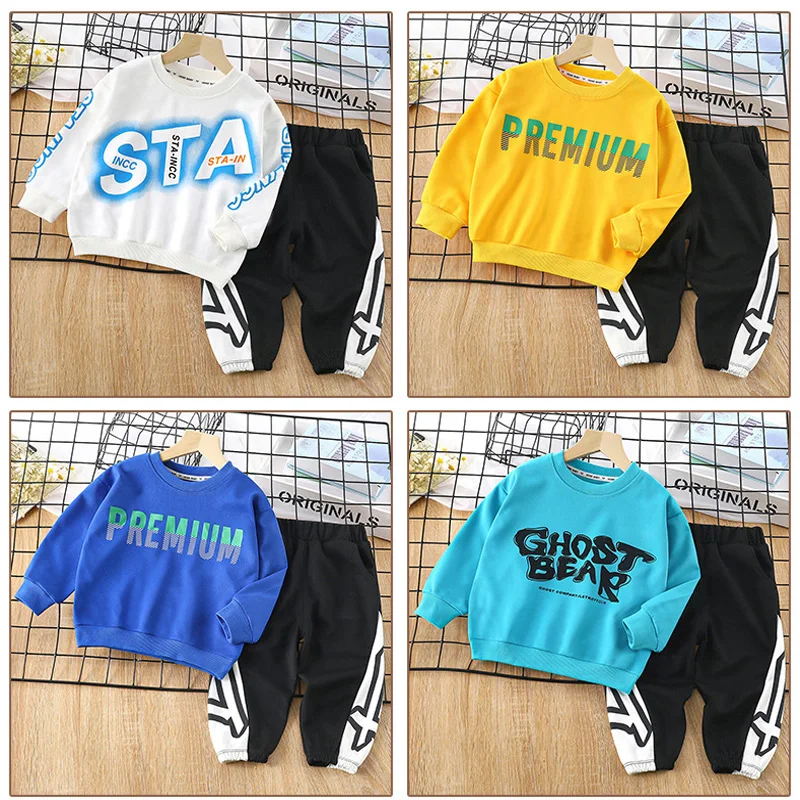 

LZH 2023 Spring Baby Boys Clothes Sets Casual Clothing For Boys Sports Suit Long Sleeve Sweater+Pants 2pcs Kids Costumes 1-10Y